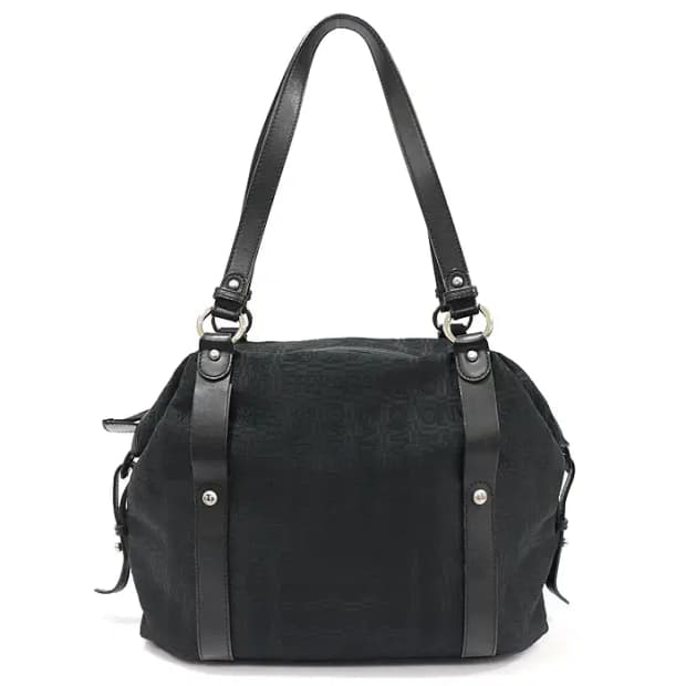 페라가모 21 A345 블랙 로고 패턴 자가드 은장 숄더백 17151FE