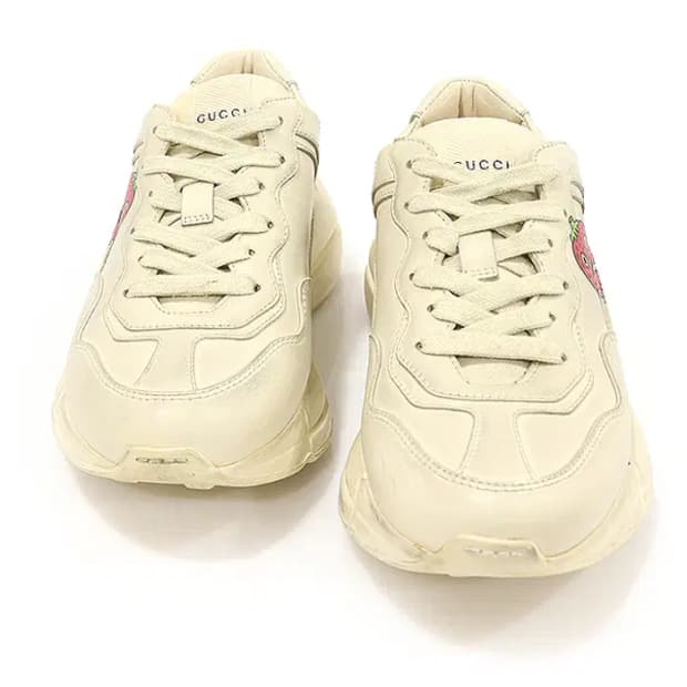 구찌 703814 아이보리 레더 라이톤 여성 스니커즈 CO93794GU