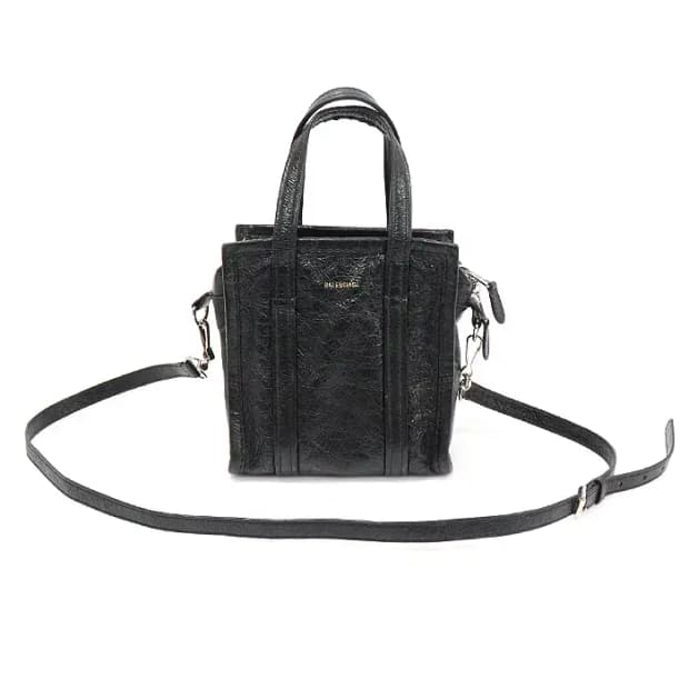 발렌시아가 513988 블랙 램스킨 바자르 쇼퍼 XXS EP49682BC