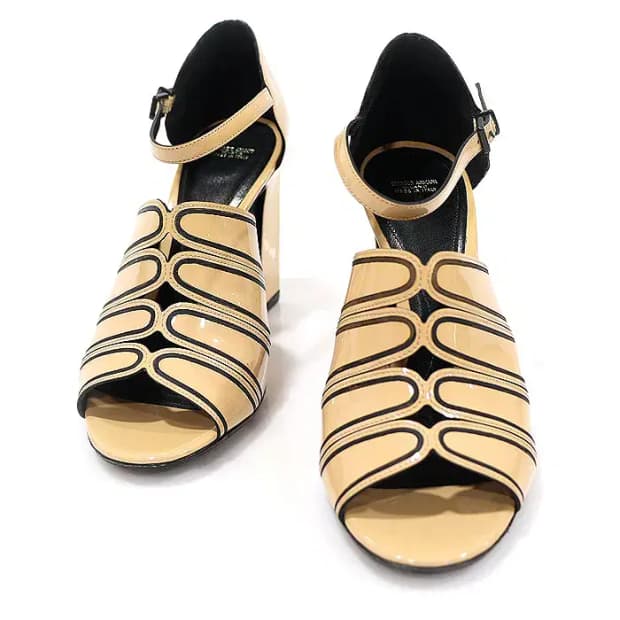 조르지오아르마니 페이던트 오픈토 블럭 힐 여성 샌들 EP45497ETC