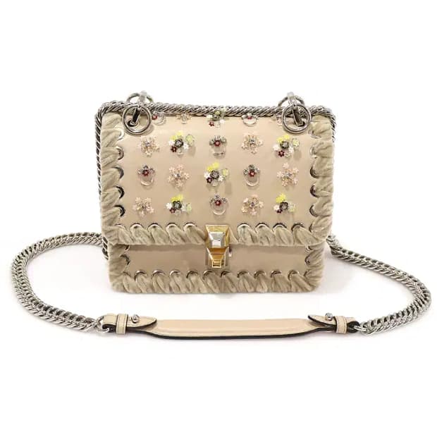 펜디  8M0381 베이지  윕스티치  스몰 숄더백 CO36284FD