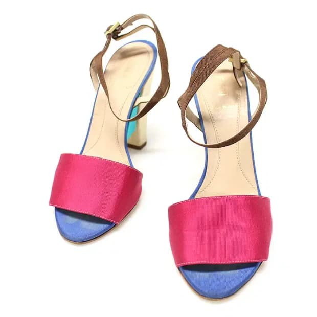 펜디 멀티 컬러 새틴 스트랩 여성 샌들 36 12304FD