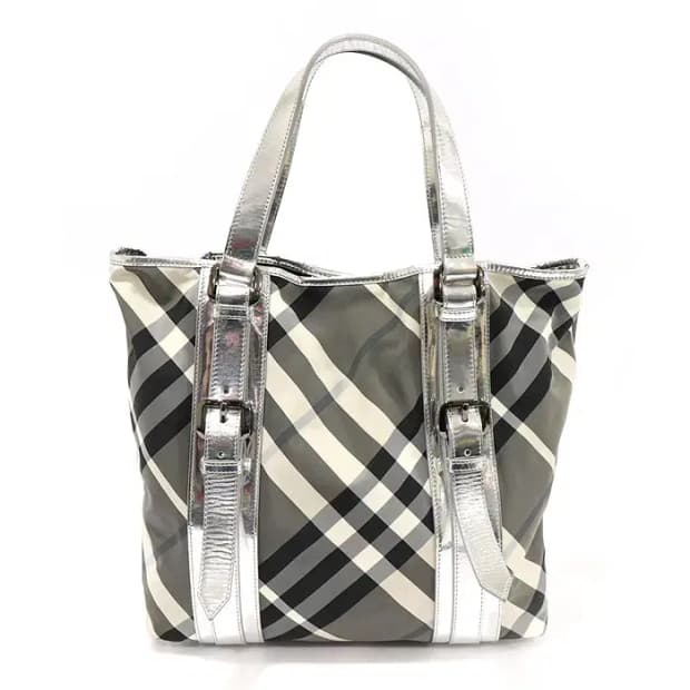 버버리 35402701 나일론 메탈릭 실버 빅토리아 토트백 22644BU