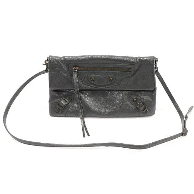 발렌시아가 319376 그레이 램스킨 클러치 크로스백 EP11661BC