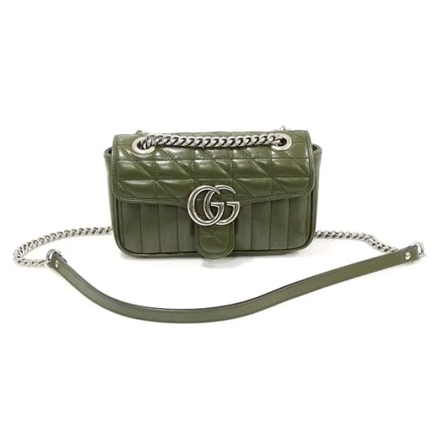 구찌 446744 마틀라세 레더 GG 마몽 미니 숄더백 EP69792GU