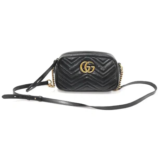 구찌 447632 블랙 GG 마몽 스몰 체인 숄더백 EP35918GU
