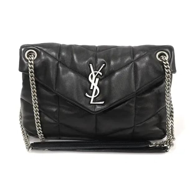 생로랑 577476 블랙 루루 푸퍼 스몰 체인 숄더백 CO10714YSL