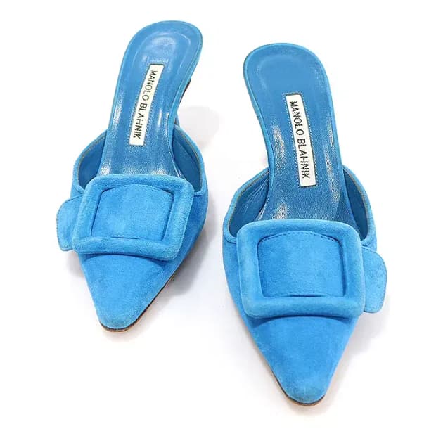 마놀로블라닉 블루 스웨이드 MAYSALE 뮬 여성샌들 CO10952ETC