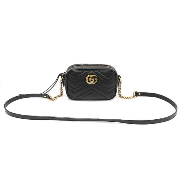 구찌 448065 블랙 GG 마몽 미니 크로스백 EP82563GU