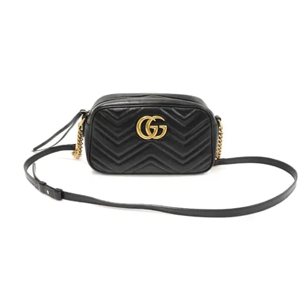 구찌 447632 블랙 GG 마몽 스몰 체인 숄더백 EP78648GU