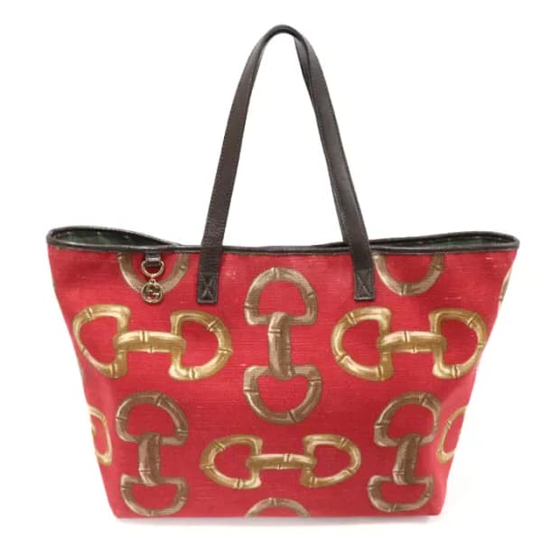 구찌 154402 레드 캔버스 홀스빗 쇼퍼 숄더백 CO64905GU