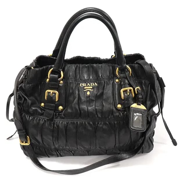 프라다 BN1788 블랙 나파 고프레 금장 레터링 EP50785PR