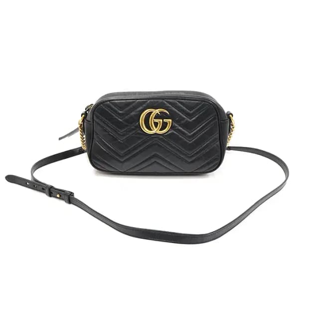 구찌 447632 블랙 GG 마몽 스몰 카메라 숄더백 EP57419GU