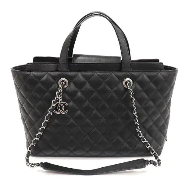 샤넬 A98683 블랙 카프스킨 CC로고 라지 쇼핑 EP12904CH