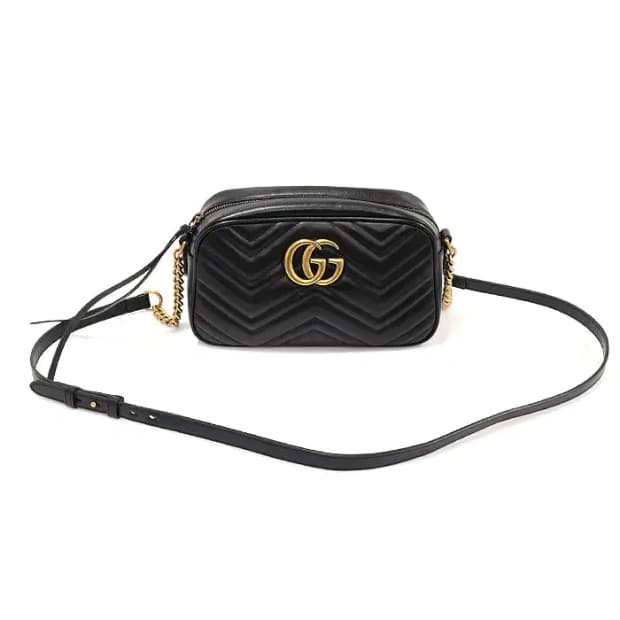 구찌 447632 블랙 GG 마몽 스몰 체인 숄더백 EP20414GU