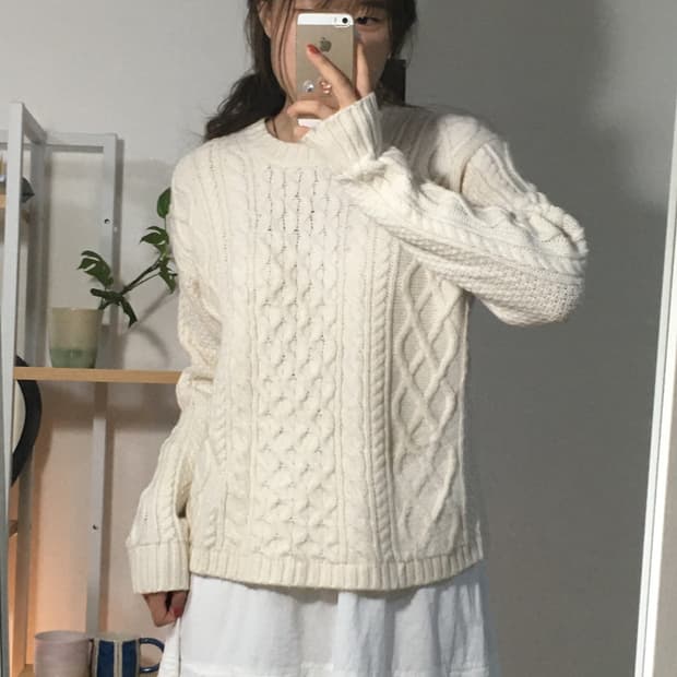 일본 유니클로 케이블 니트