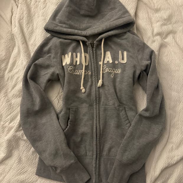 후아유 화이트 + 그레이 후드집업