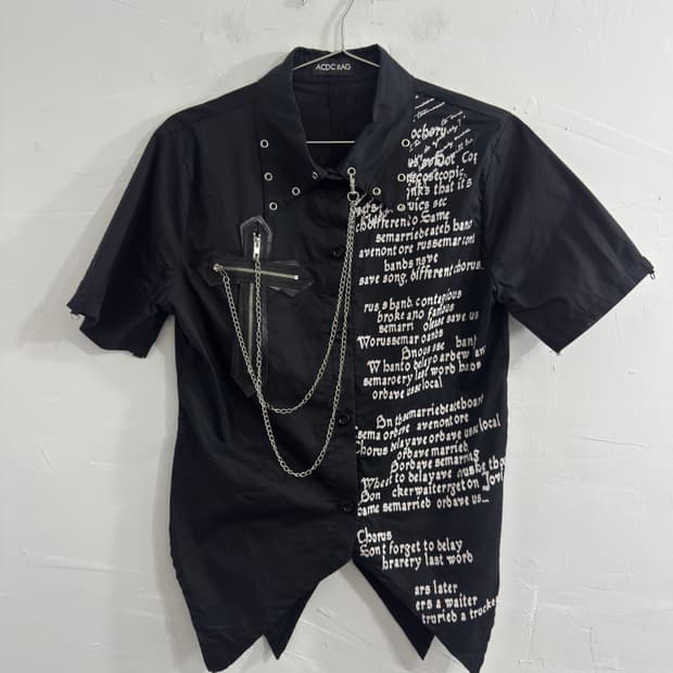 acdc rag punk chain shirt