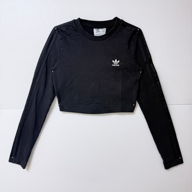 🖤adidas 아디다스 크롭 긴팔 티셔츠 블랙 XS 🖤