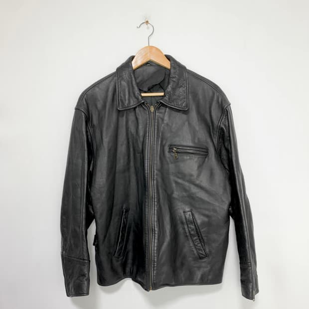 빈티지 지퍼 디테일 소가죽 리얼레더 자켓 00s 2010