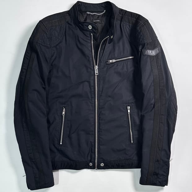 디젤 코튼/나일론 바이커 자켓 