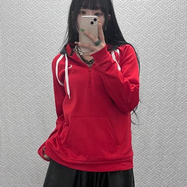 나이키 더마핏 스포티 러닝 반집업 후드티 L C09513