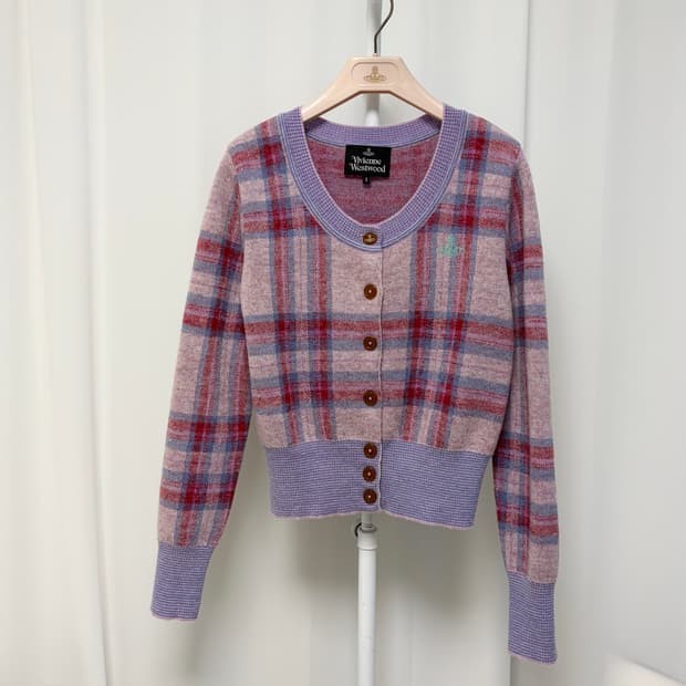 국내매장 비비안웨스트우드 멀티 컬러 플래드 가디건
