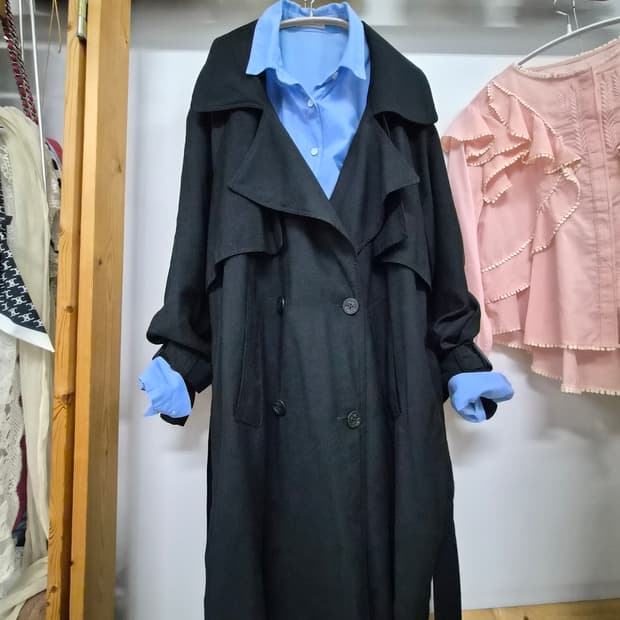 스티치스냅 박시 루즈핏  트렌치코트