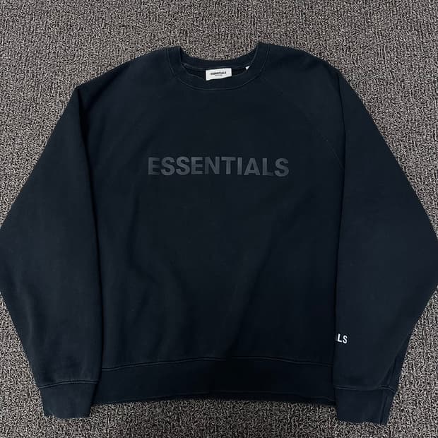 에센셜 기모 맨투맨 블랙 L