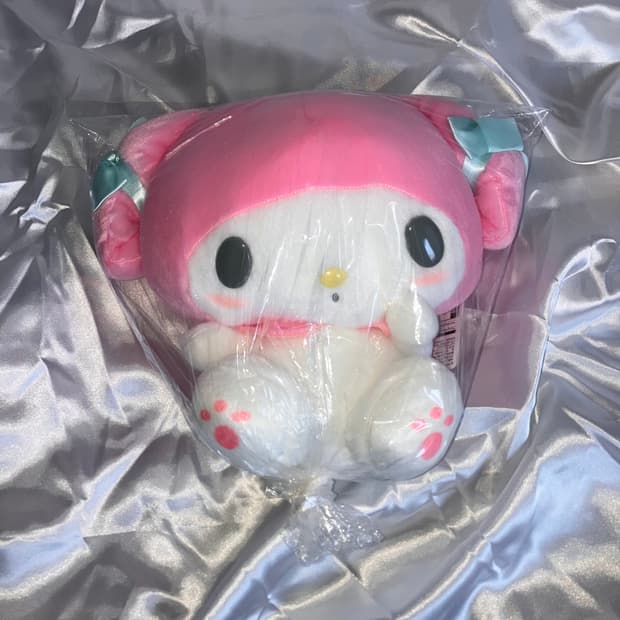 (택O/일본 정품) 산리오 마이멜로디 리본 베이비핑크 갸우뚱 인형