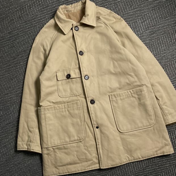 hipster&co 베이지 미니멀 혼방 헤비 웨이트 워크 코트y 4955