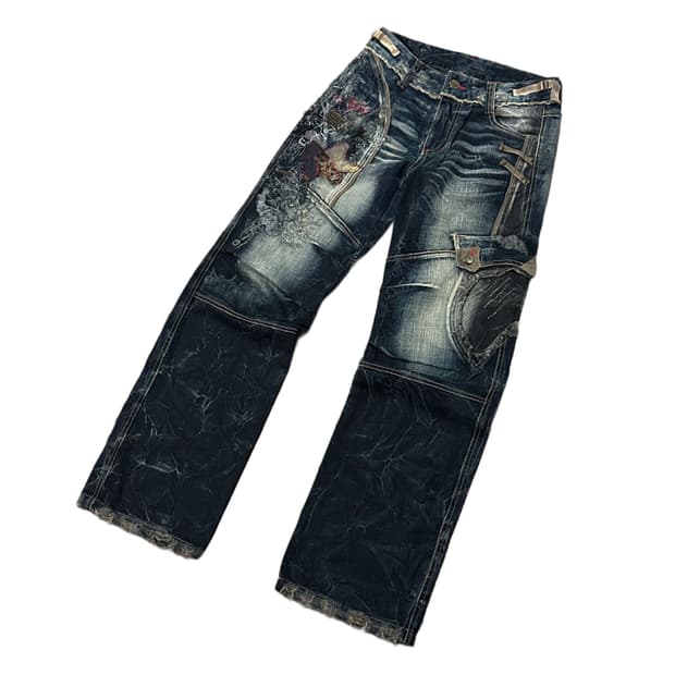 Tankus 오리엔탈 자수 데님 팬츠 (29)