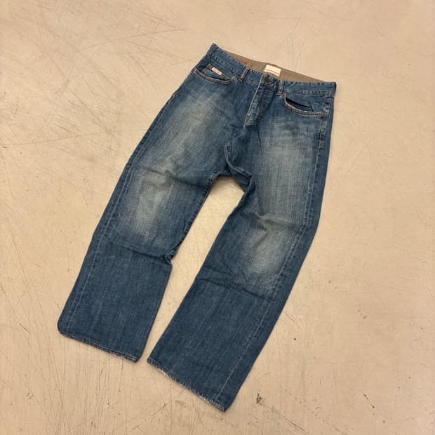 캘빈클라인 워싱 와이드 데님 팬츠