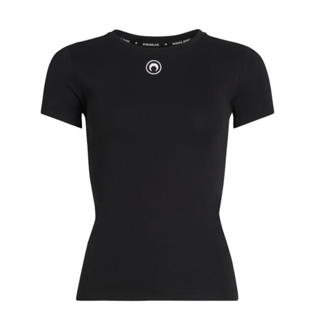 마린 세르 오가닉 코튼 립 티셔츠 블랙