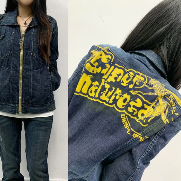 [DIESEL] 디젤 y2k 레터링 데님자켓