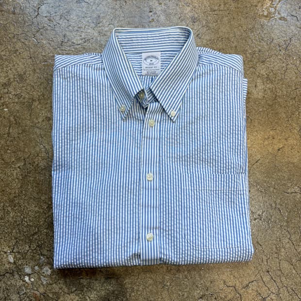 브룩스 브라더스 시어서커 스트라이프 폴로 셔츠