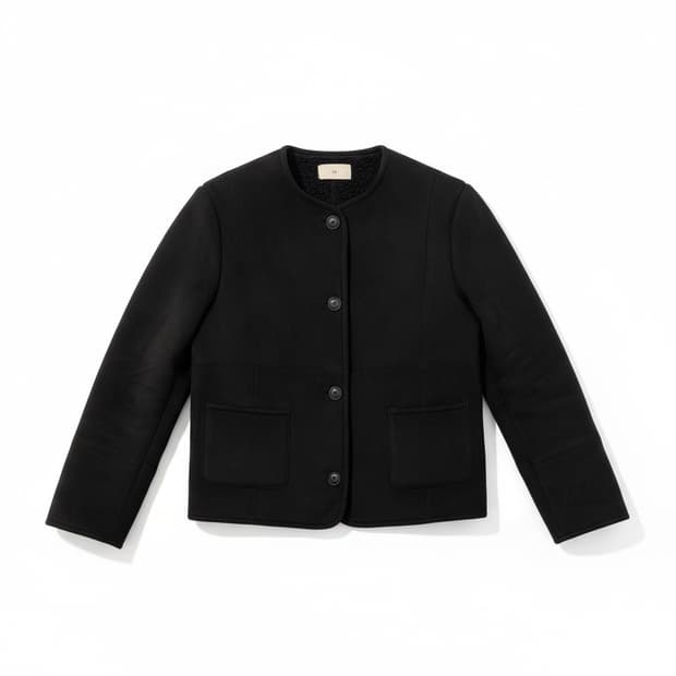 Le 르 short shearling jacket