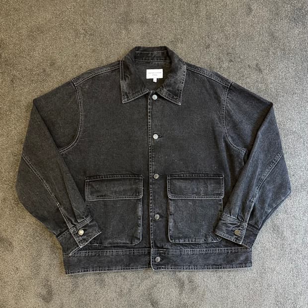 커스텀어클락 흑청 데님 자켓 XL