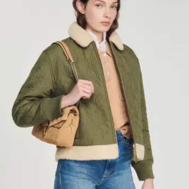 산드로 퀼팅 패딩 봄버자켓