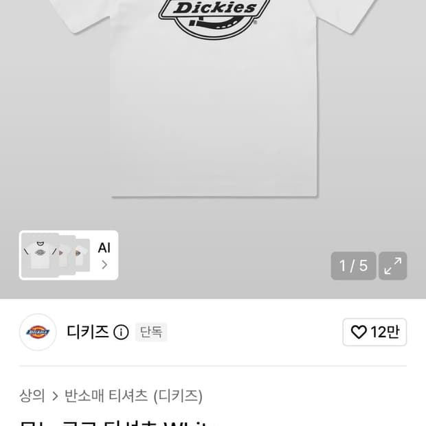 디키즈 모노 로고 반팔