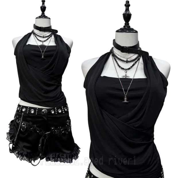 Draped Sleeveless Slip Top