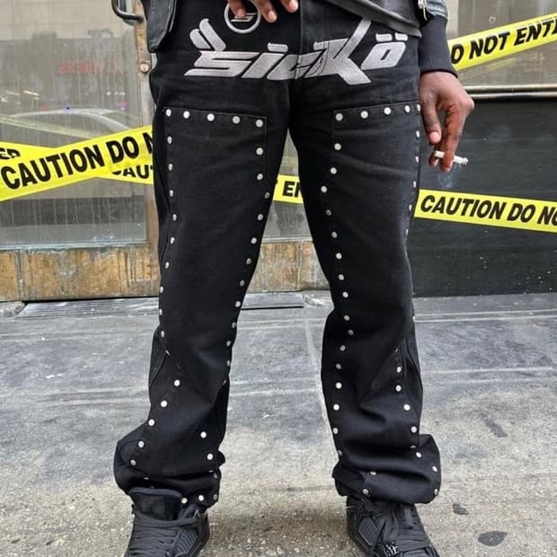 [XL] Sicko x AFB 더블니 스터드데님