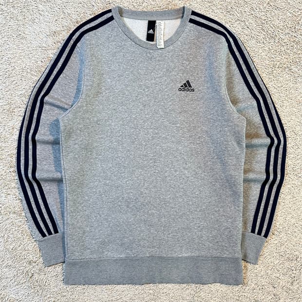 아디다스 ADIDAS 삼각로고 사이드라인 맨투맨 그레이