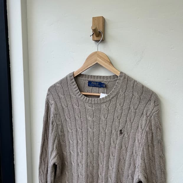 15596 - 폴로 랄프로렌 베이지 케이블 니트