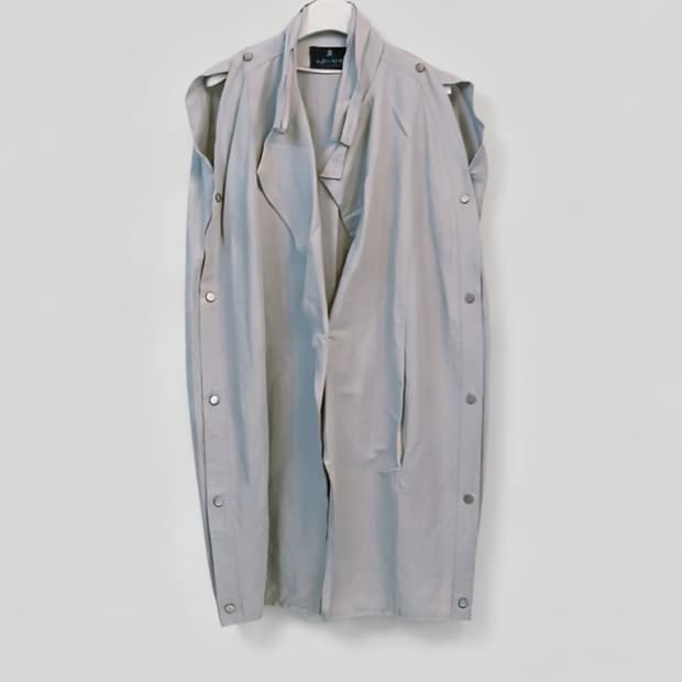 LANVIN 컬렉션 마혼 혼방 변형 트렌치 베스트 롱 조끼