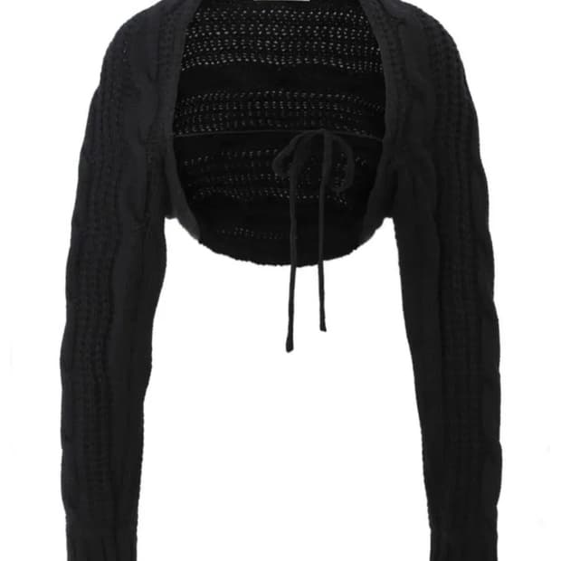 쓰리타임즈 케이블 볼레로 블랙