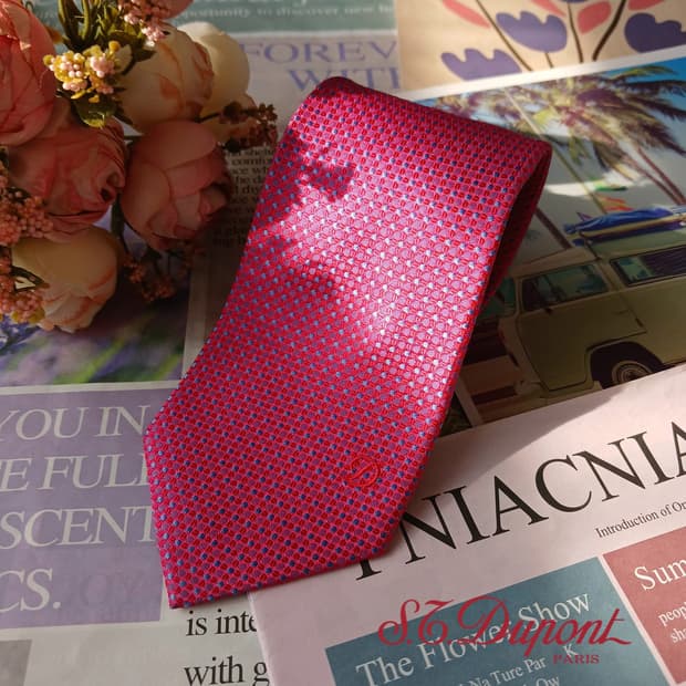 에스.티. 듀퐁 실크 도트 패턴 넥타이 8.1cm A등급 A19809