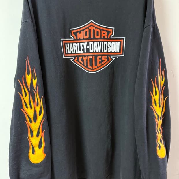 90s 할리 롱슬리브 (실드,플레임) XXL