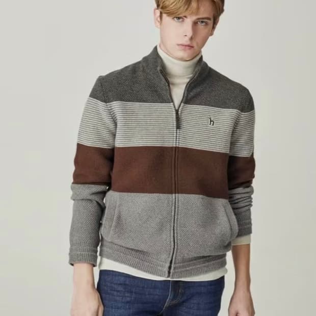 헤지스 집업 니트