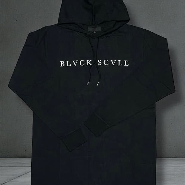 블랙스케일 검정 후드
